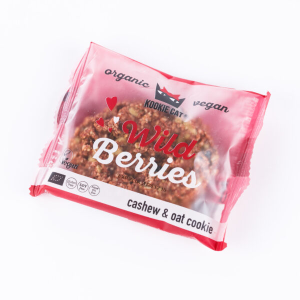 Kaerahelbeküpsis marjade ja valge šokolaadiga 50g (gluteenivaba) Kookie Cat