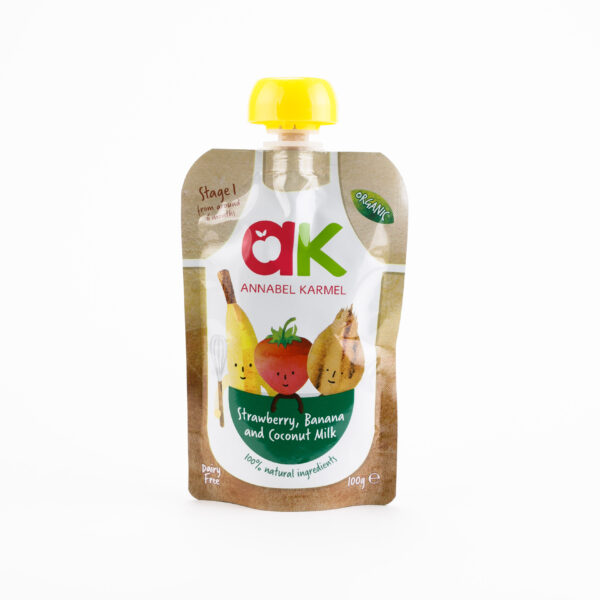 Maasika-banaanipüree kookospiimaga 6. elukuust 100g Annabel Karmel