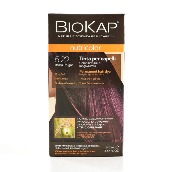 Juuksevärv ploomipunane, püsivärv 140ml Biokap Nutricolor