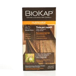 Juuksevärv heleblond 8.0 (püsivärv) 140ml Biokap Nutricolor