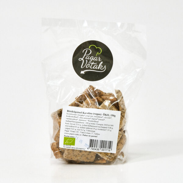Vegan riisiküpsis Karolina 150g Pagar Võtaks