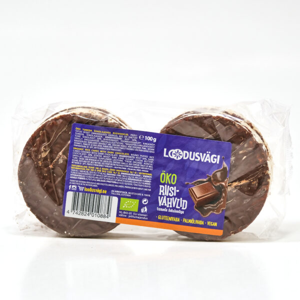Riisivahvel tumeda šokolaadi 100g Loodusvägi