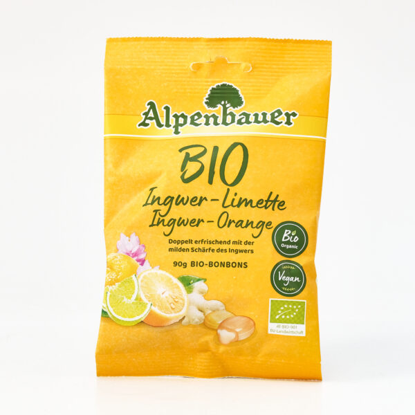 Tsitrusekaramellid ingveriga 90g Alpenbauer