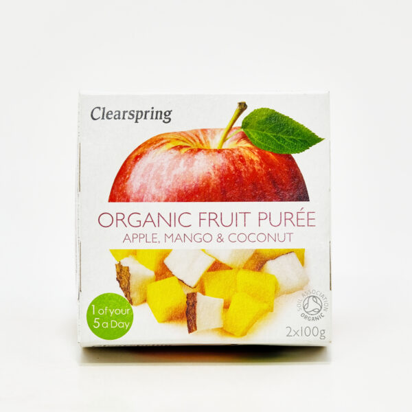 Õuna-mango-kookose püree 2x100g Clearspring