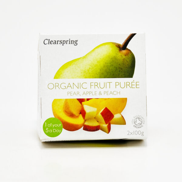 Pirni-õuna-virsiku püree 2x100g Clearspring