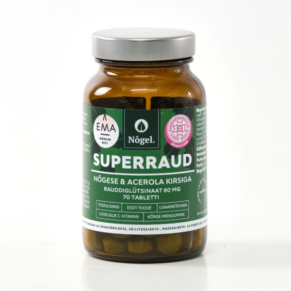 Superraud nõgese ja acerola kirsiga 60mg, 70 tabletti Nogel OÜ