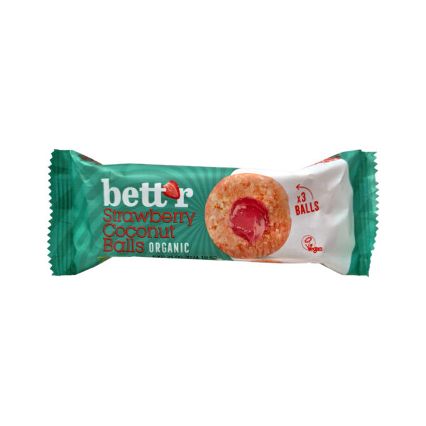 Kookosepallid maasika täidisega 45g Bett'r