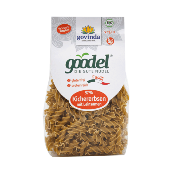 Kikerherne fusilli linaseemnetega 250g Govinda