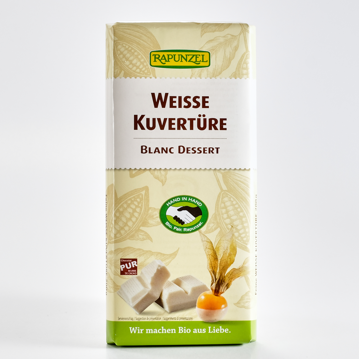 Valge kuvertüür 2,5kg Rapunzel